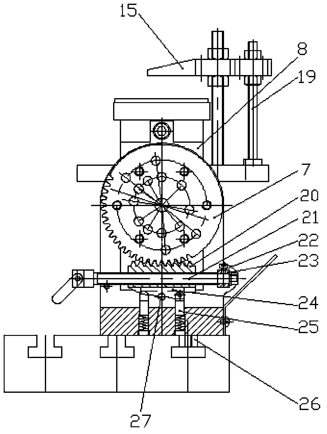 Angle adjusting and clamping method for milling jig