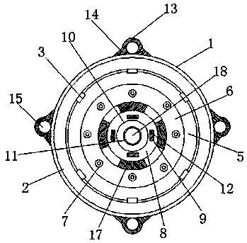 End cover for permanent magnet synchronous slowdown motor