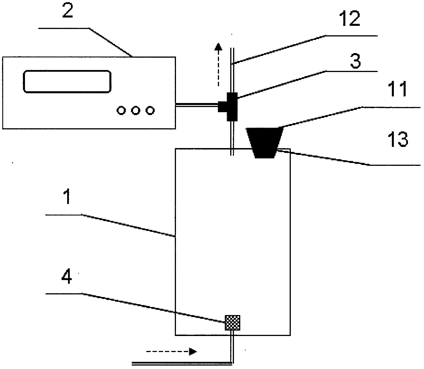 Device for determining quantity of carbon dioxide generated by degrading organic matters with aerobic microorganisms