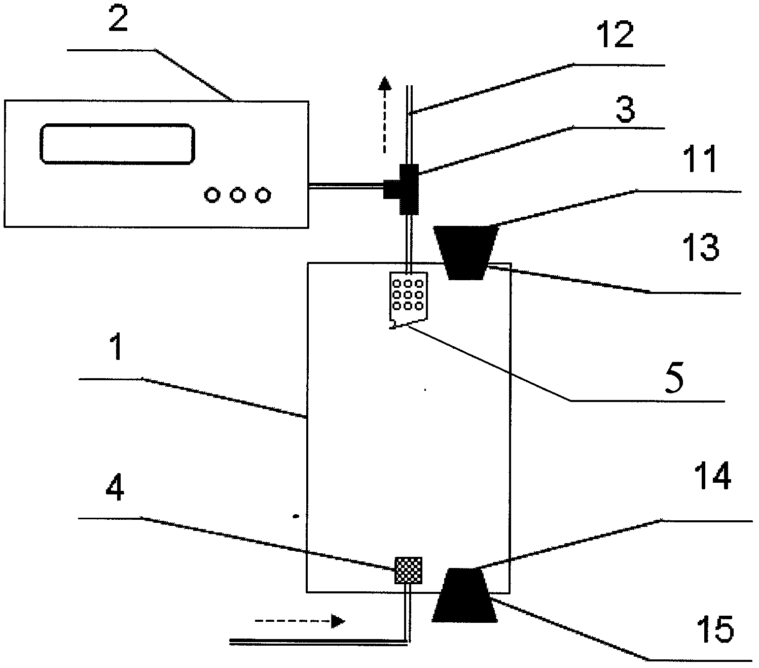 Device for determining quantity of carbon dioxide generated by degrading organic matters with aerobic microorganisms