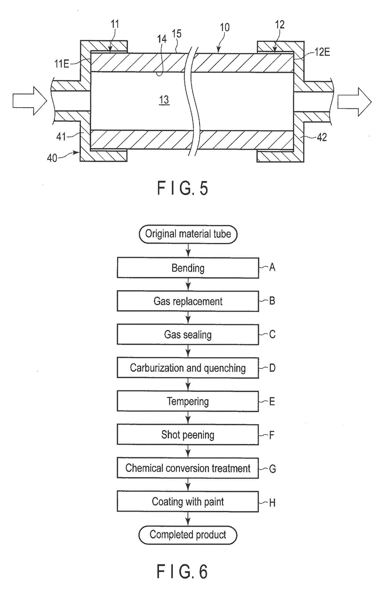 Hollow spring member and hollow spring member production method