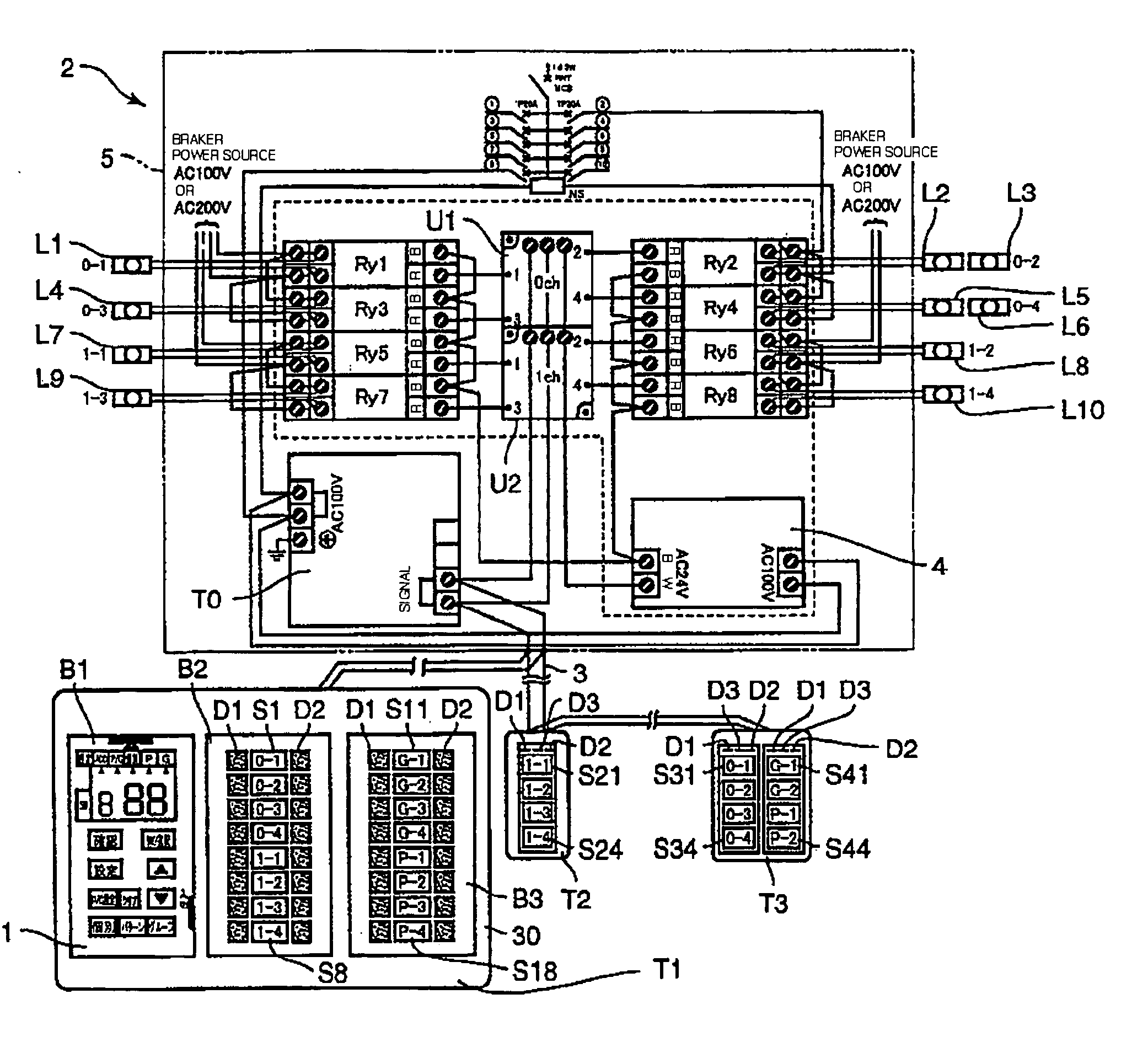 Setting device of control system