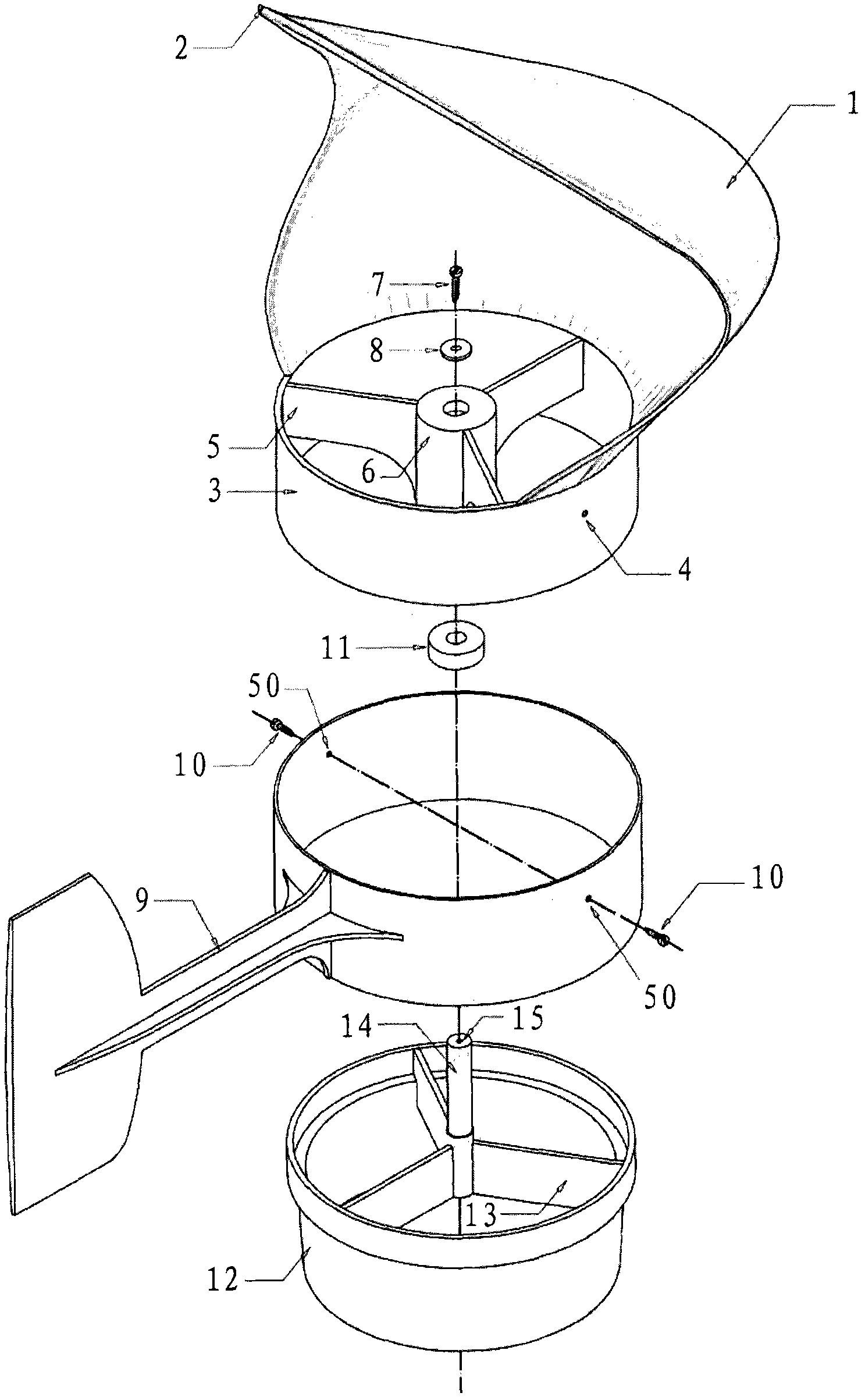 Wind-powered ventilator that creates positive and negative pressures