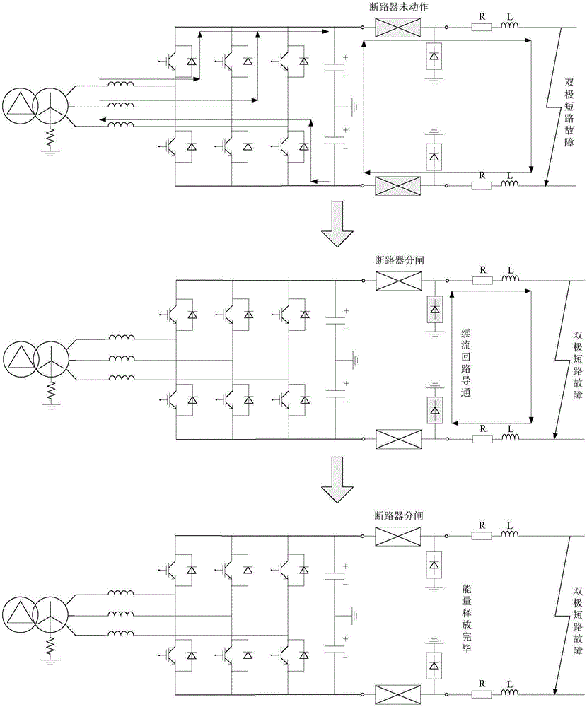 Direct-current solid-state circuit breaker with continuous current circuit