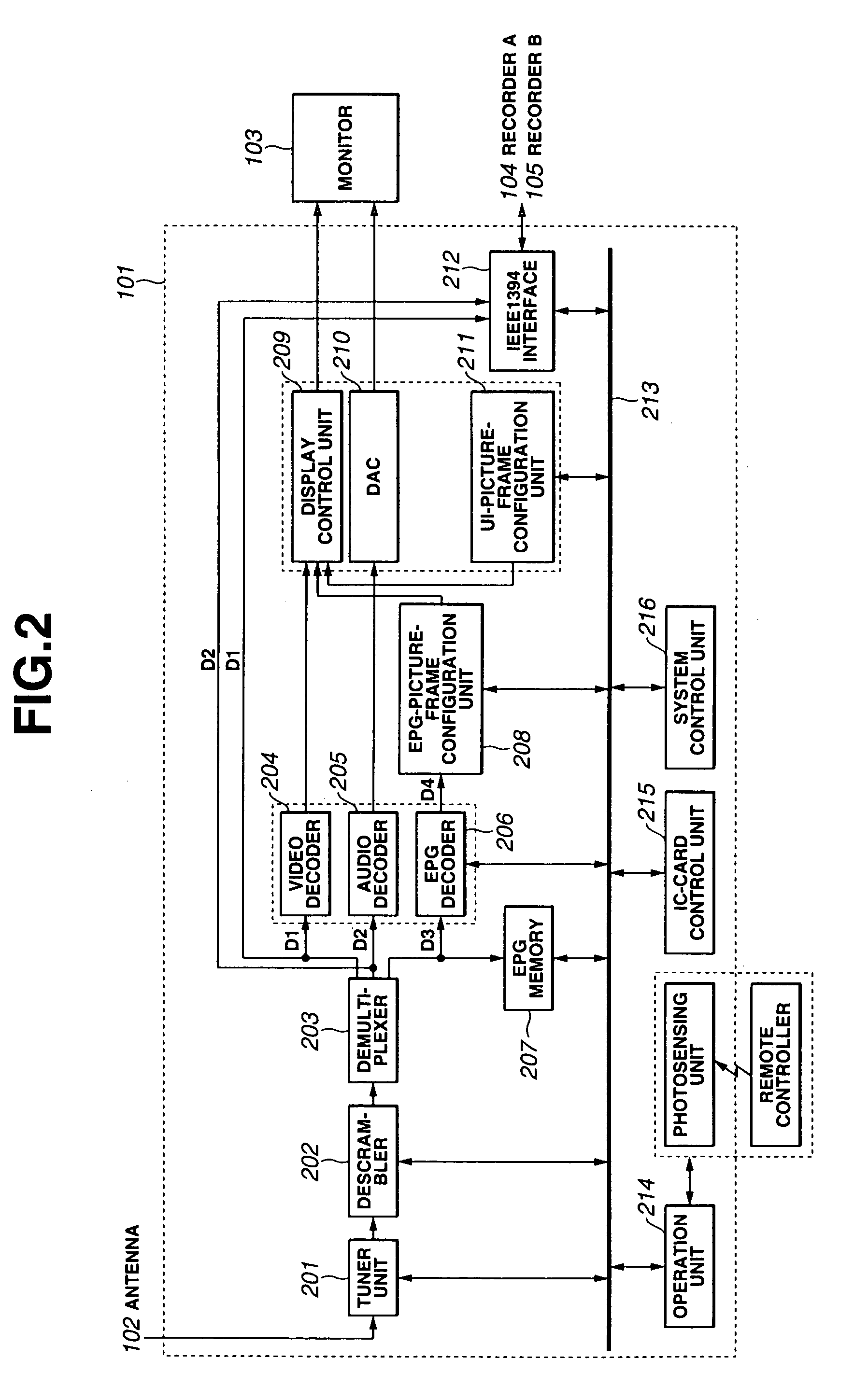 Television signal receiver, and method for controlling recording of television signals