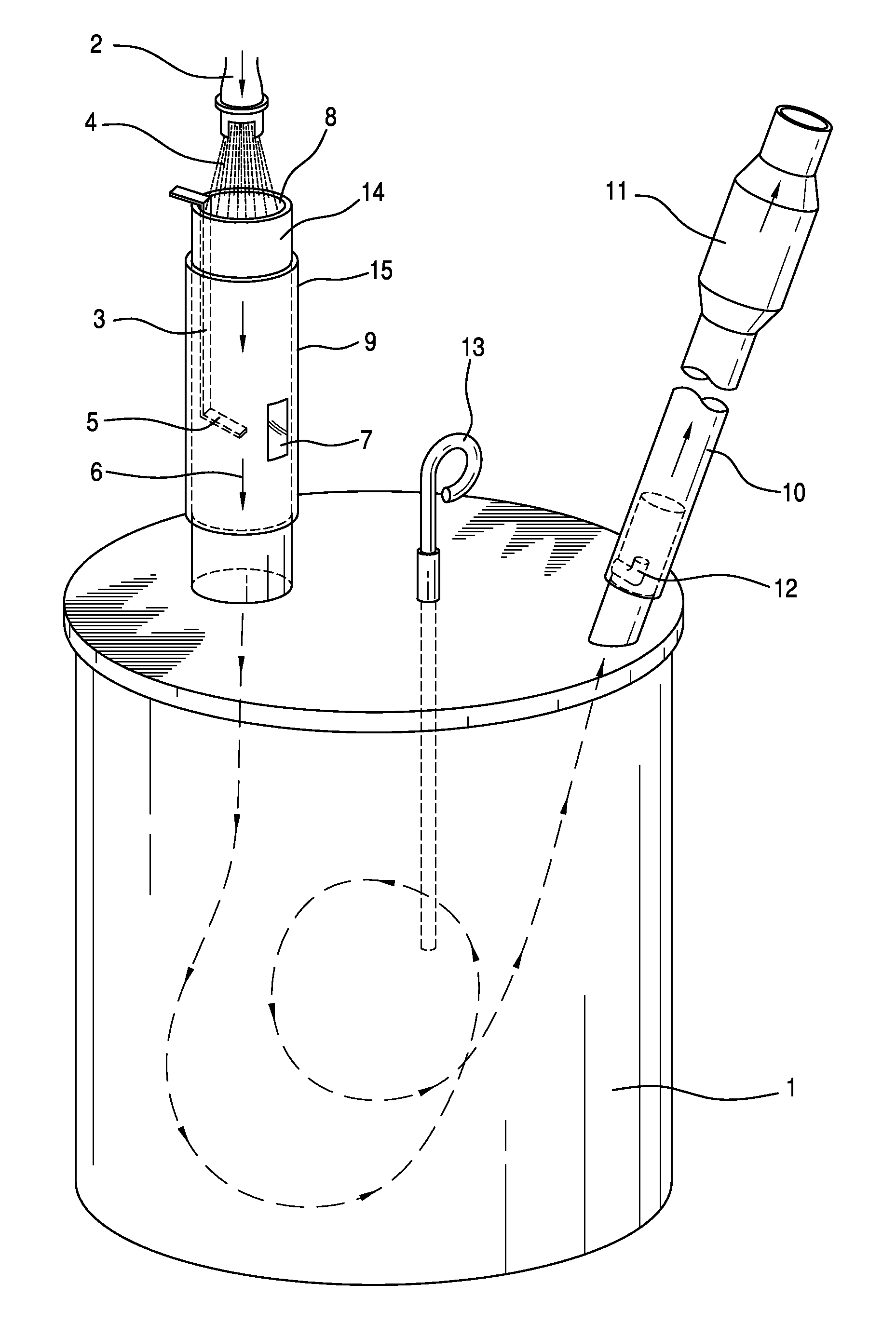 Device for collecting paint, lacquer and adhesive residues out of paint, lacquer, and adhesive guns, particularly guns connectable to a hose