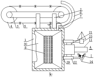 Garden residual leaf sweeping recovery device