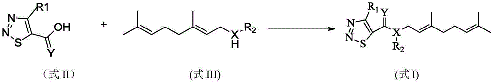 (cis)-beta-farnesene analog containing 1,2,3-thiadiazole group, preparation method, and applications thereof