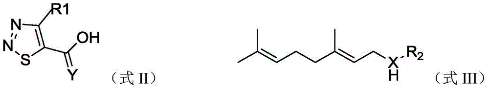 (cis)-beta-farnesene analog containing 1,2,3-thiadiazole group, preparation method, and applications thereof