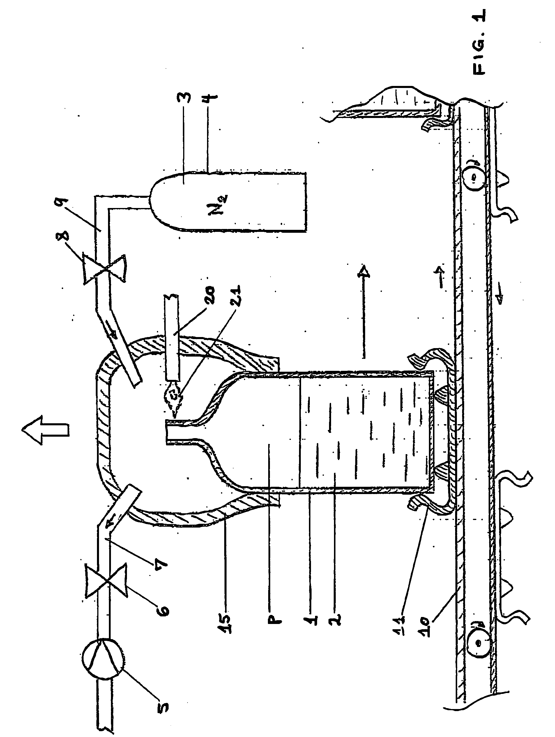 Method and apparatus for cleaning containers to be sealed and containing a filler from oxygen gas