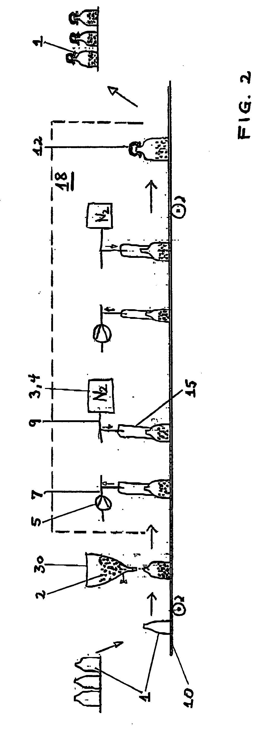 Method and apparatus for cleaning containers to be sealed and containing a filler from oxygen gas