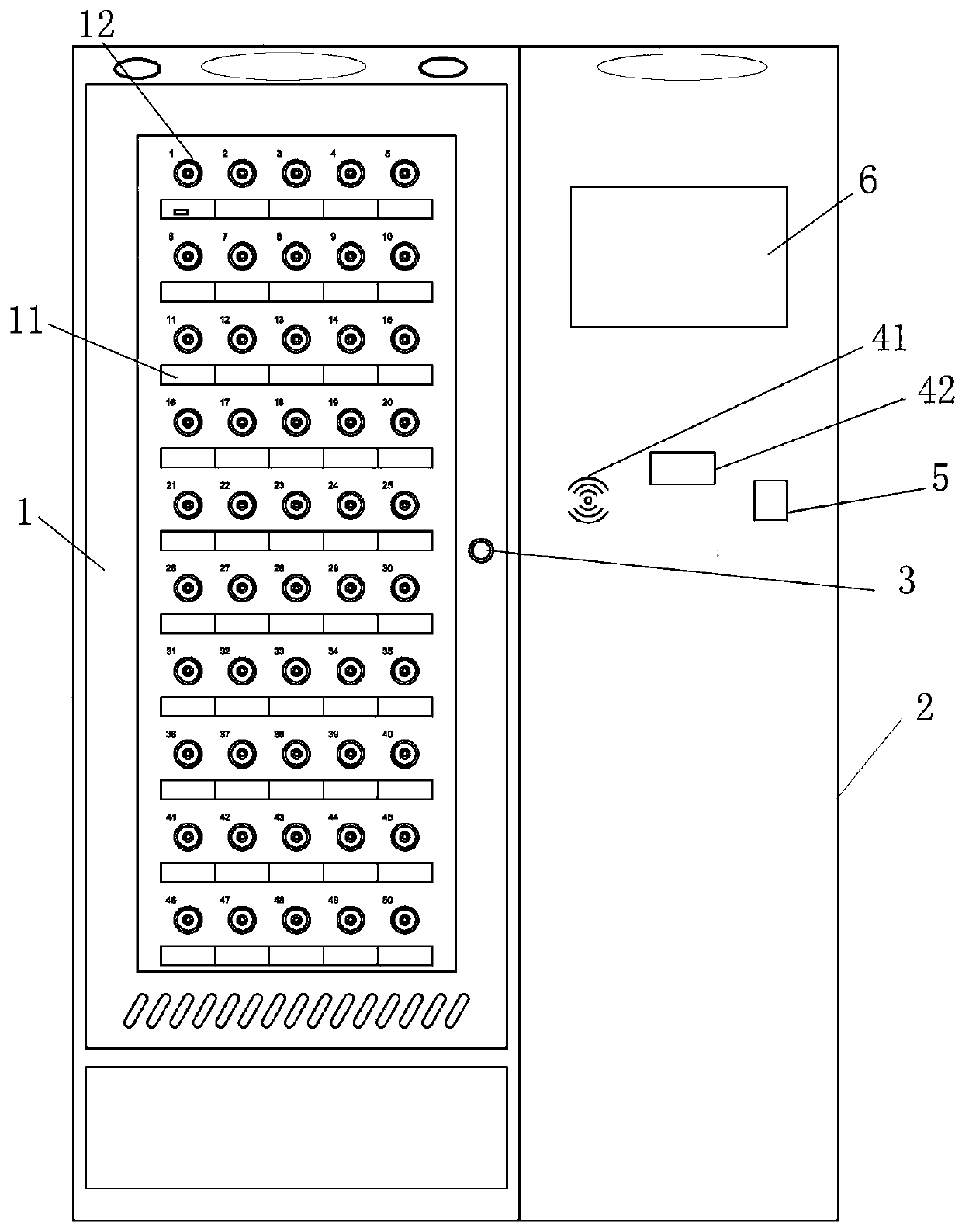 Self-service distribution and returning method of wireless handheld device and self-service distribution device of wireless handheld device