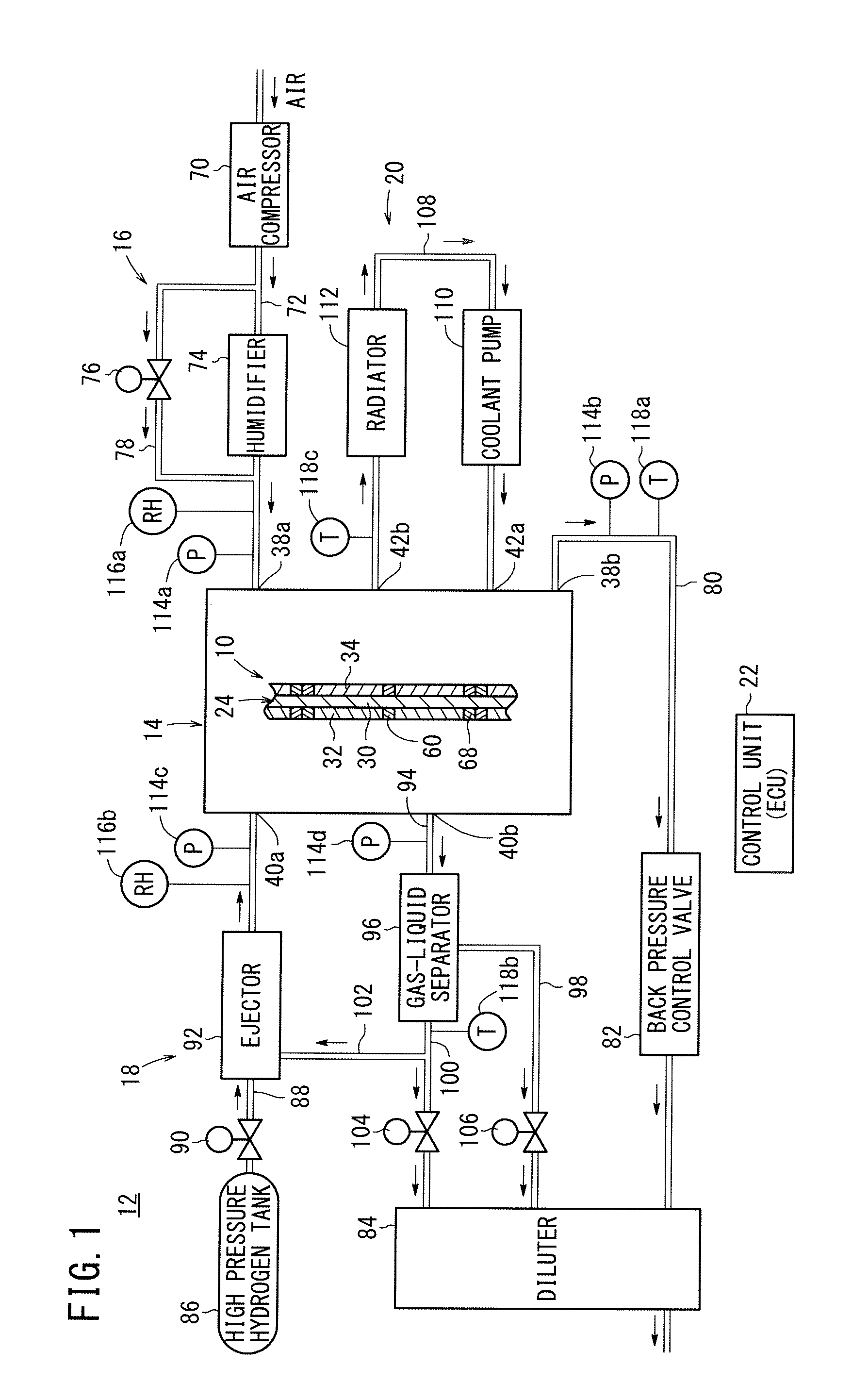 Fuel cell and method of operating the fuel cell
