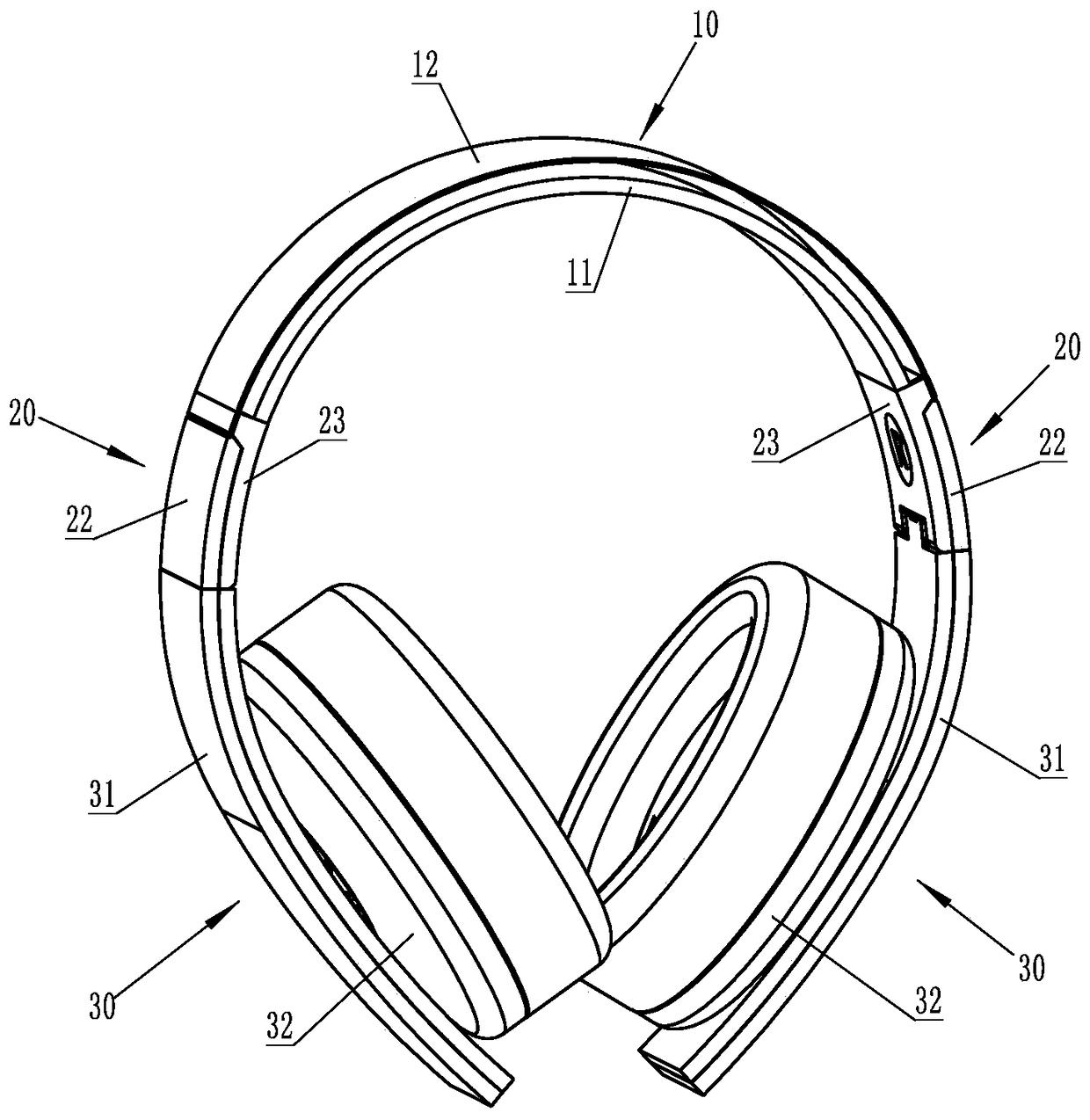 A foldable headset