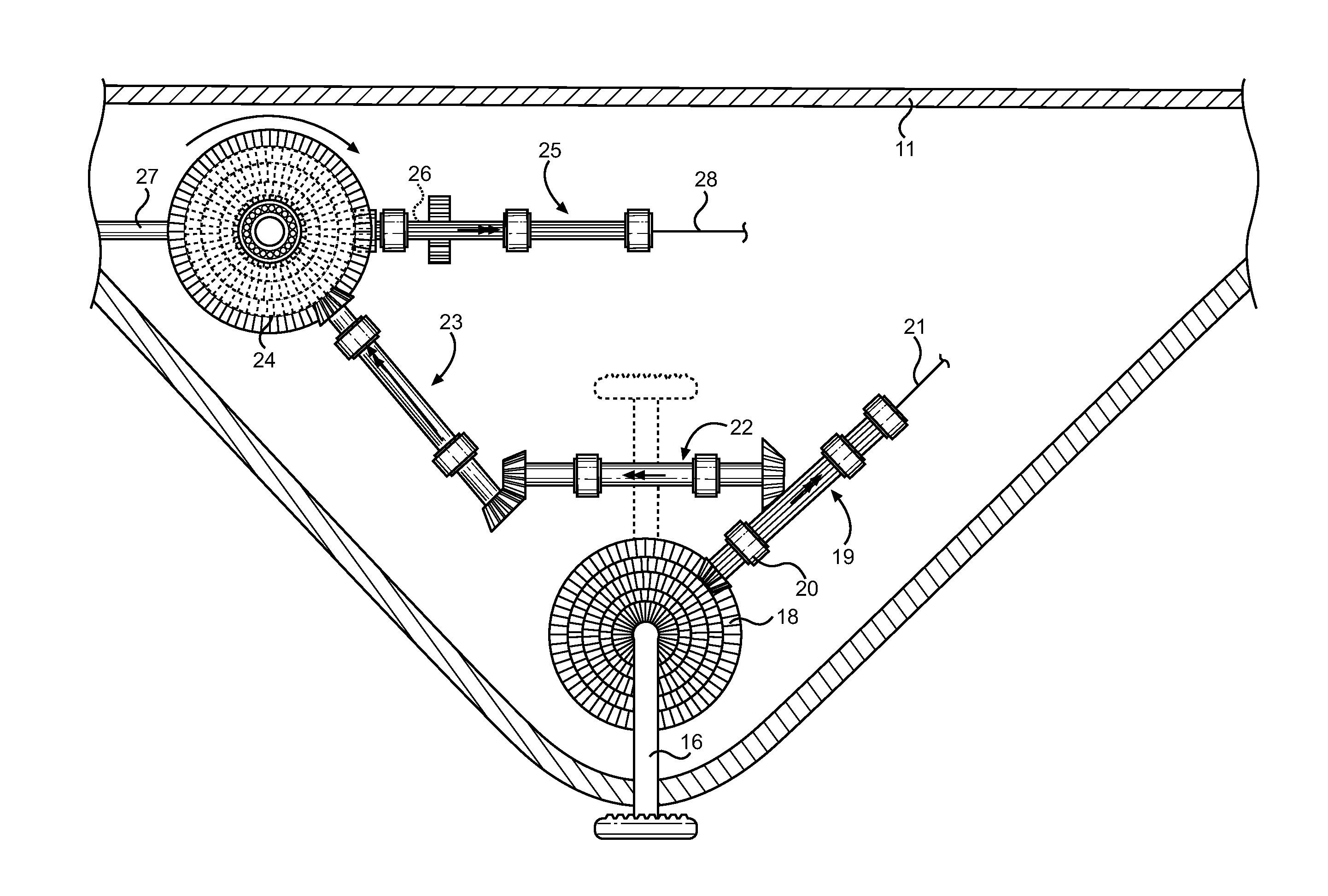 Bicycle device with direct drive transmission and hubless wheels