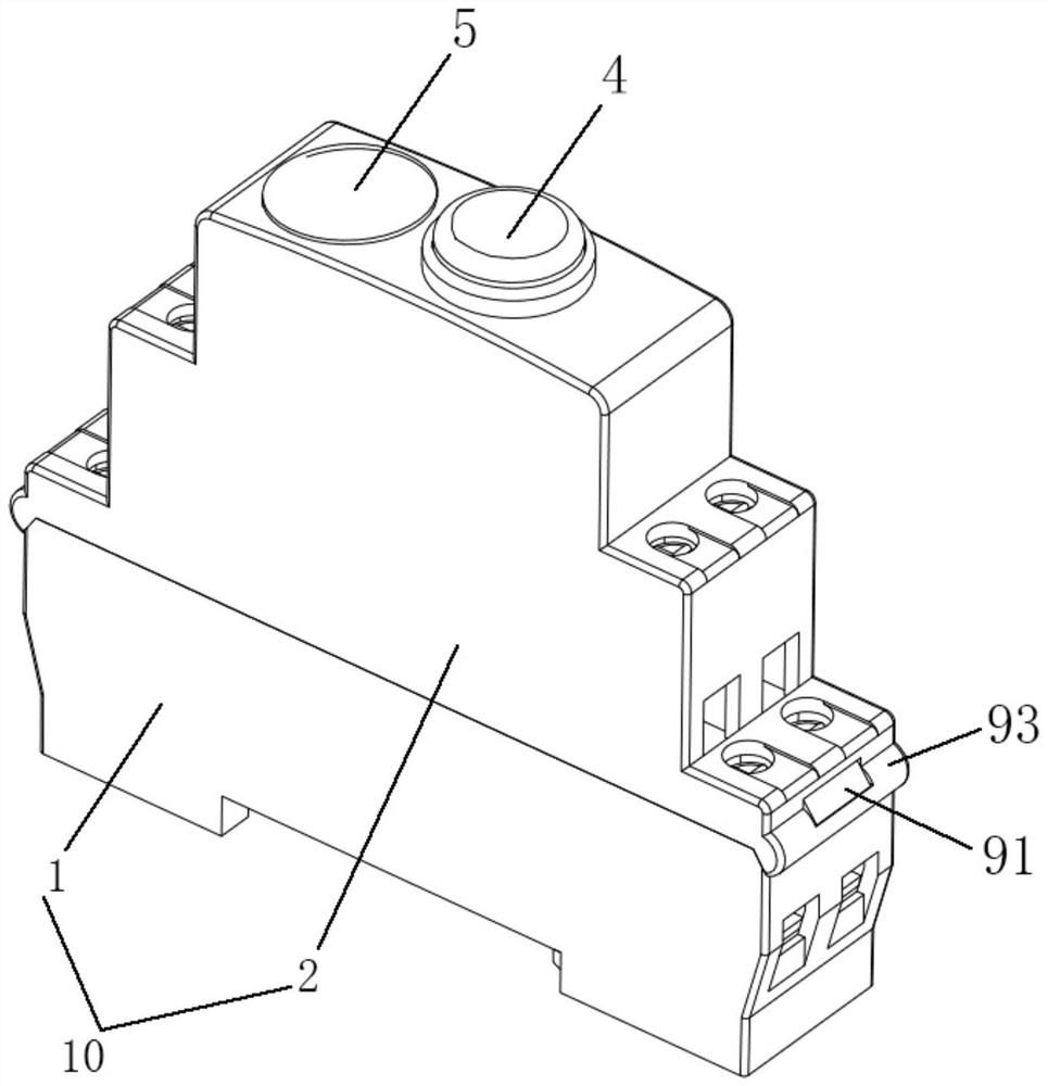 Guide rail type button switch