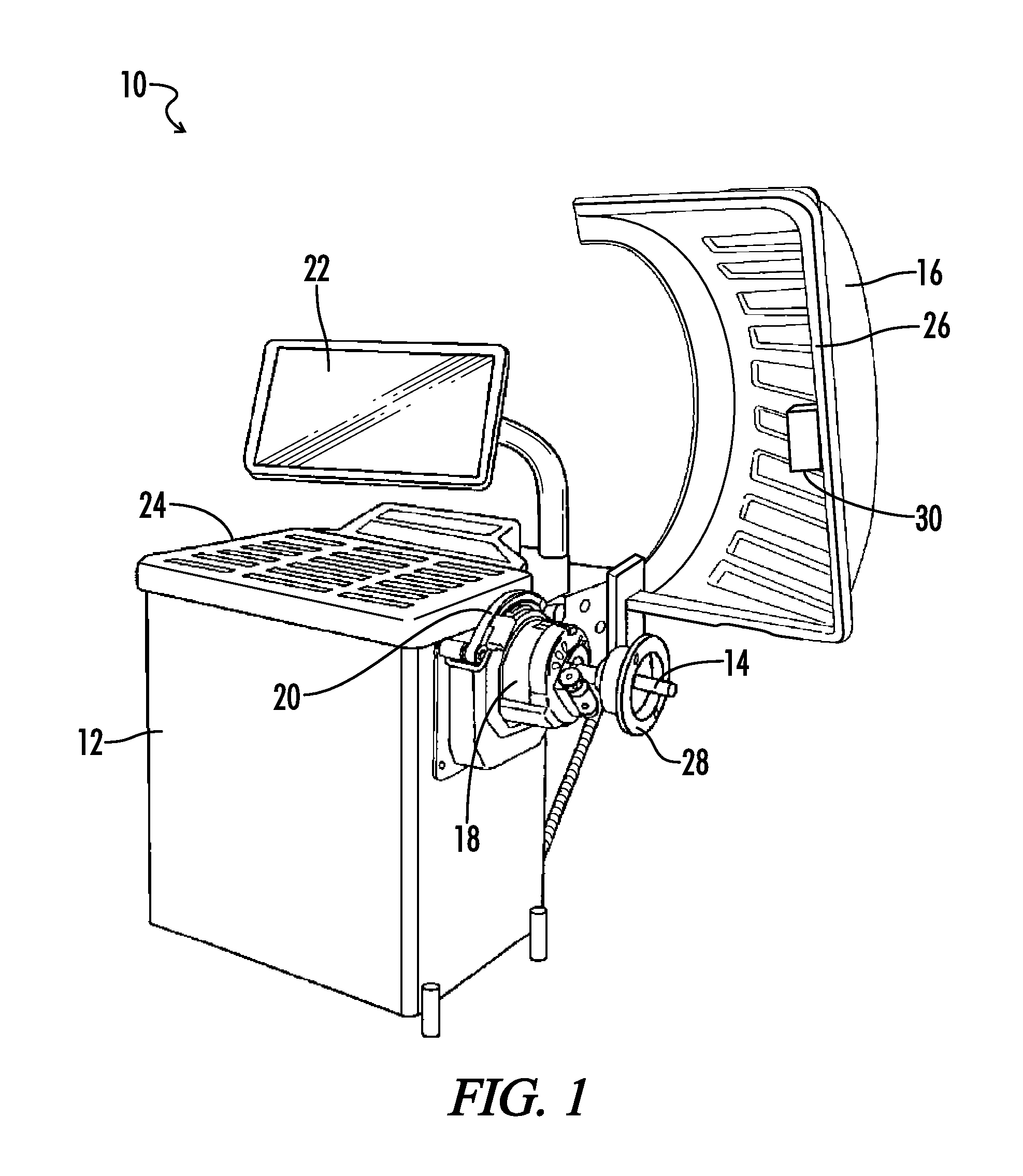 Sonar Method and Apparatus for Determining Material Interfaces in Wheel Servicing Equipment