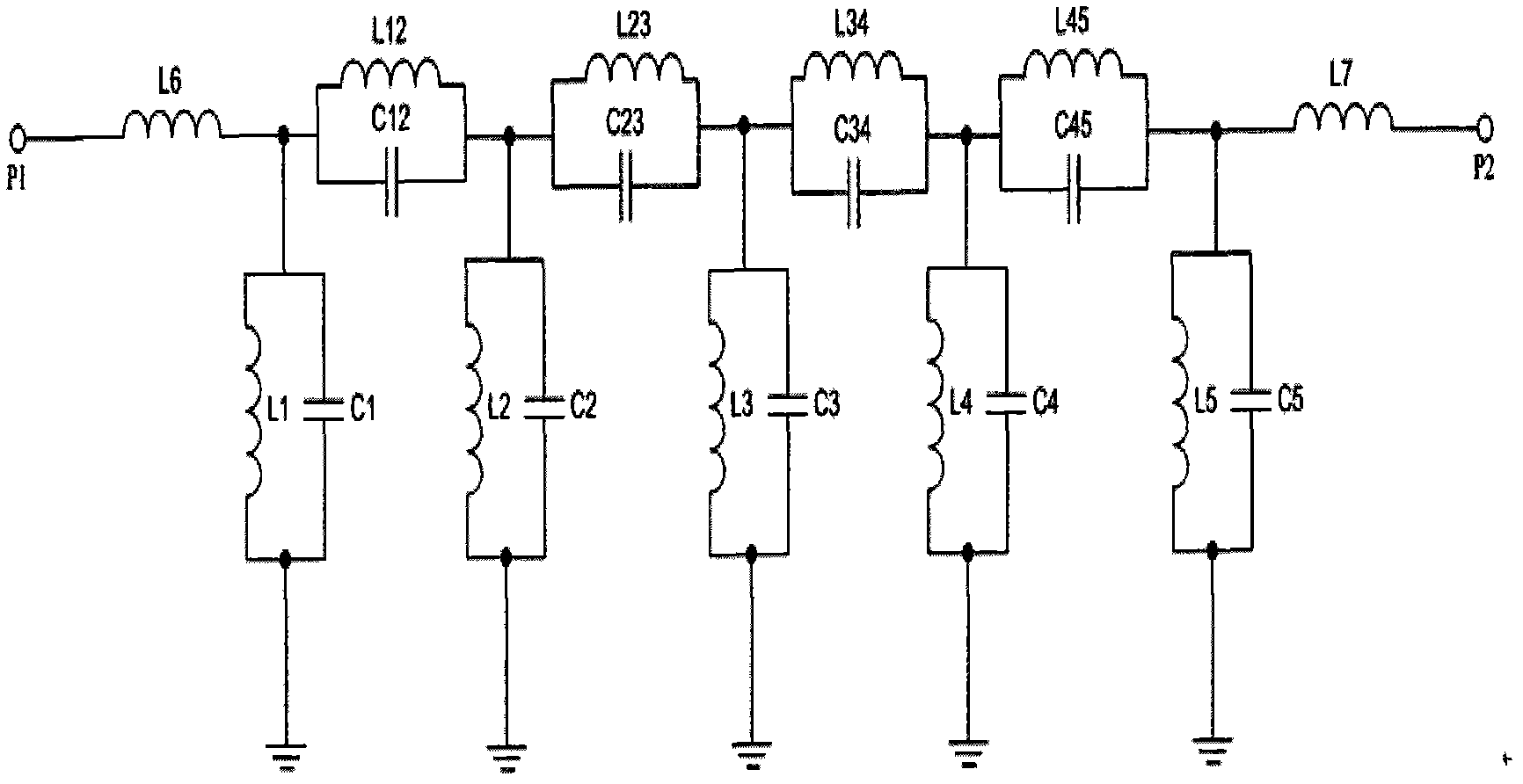 C-band low-loss and high-inhibition micro band-pass filter