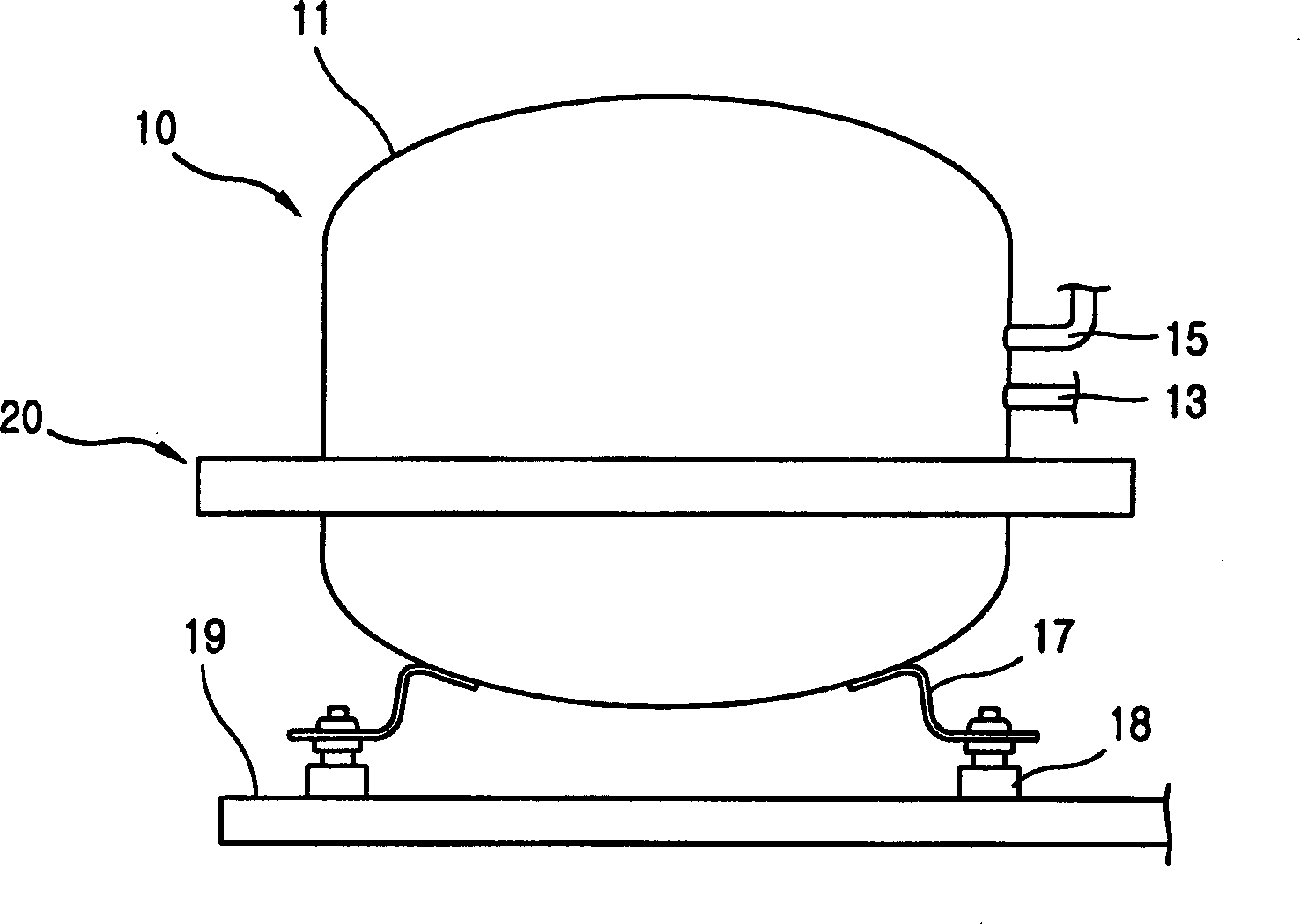 Apparatus for absorbing vibration of compressor
