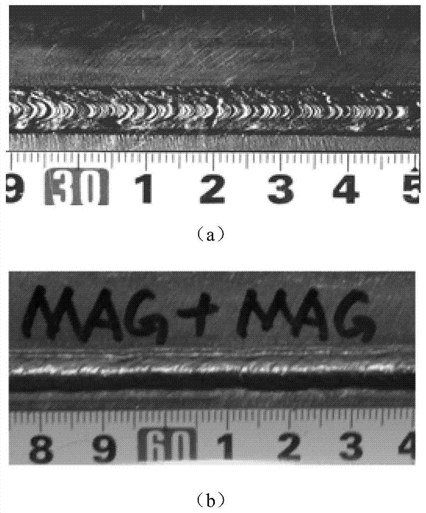 Fully automatic melting argon-rich mixed gas shielded welding single-sided welding and double-sided forming bottoming method