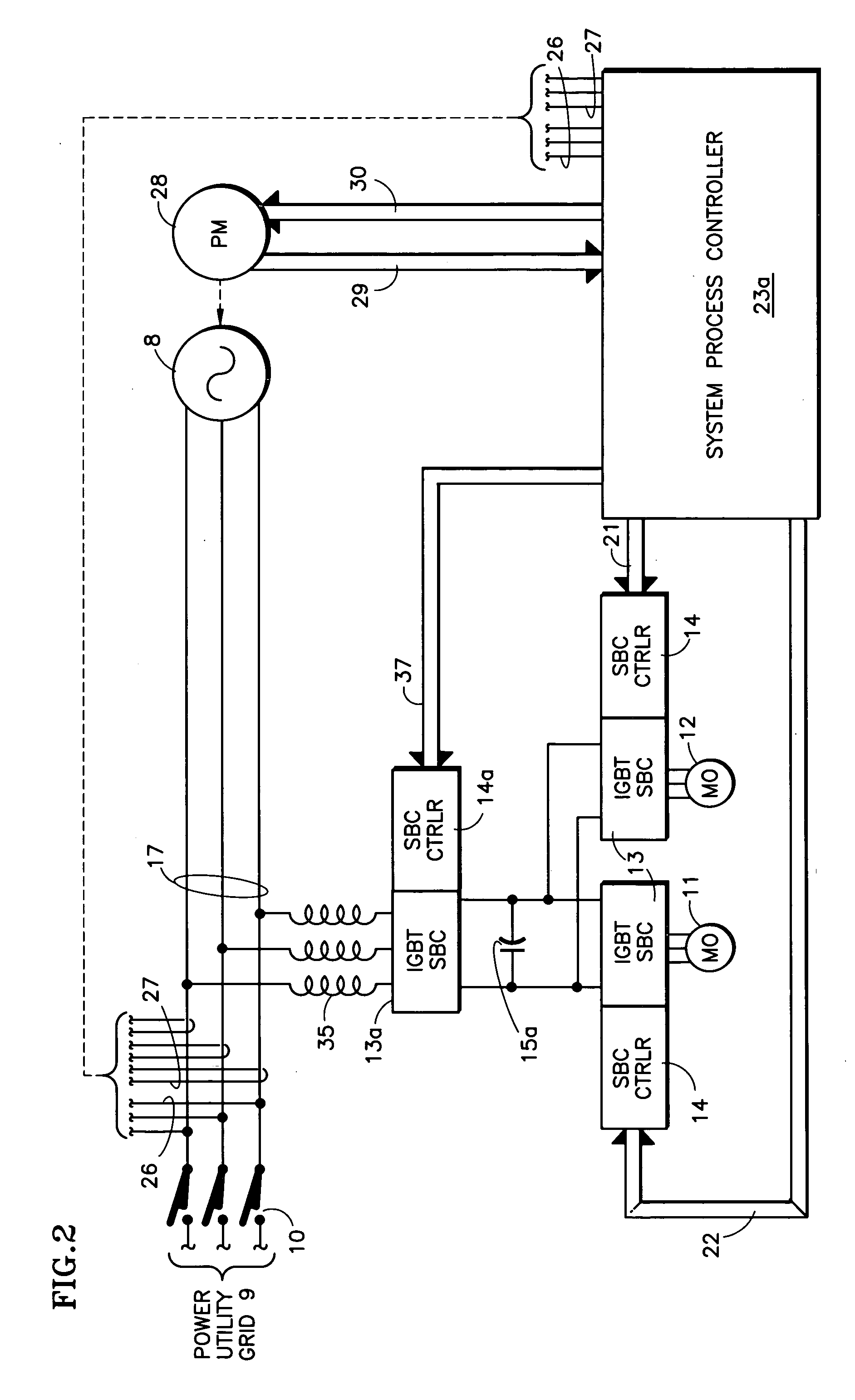 Quality power from induction generator feeding variable speed motors