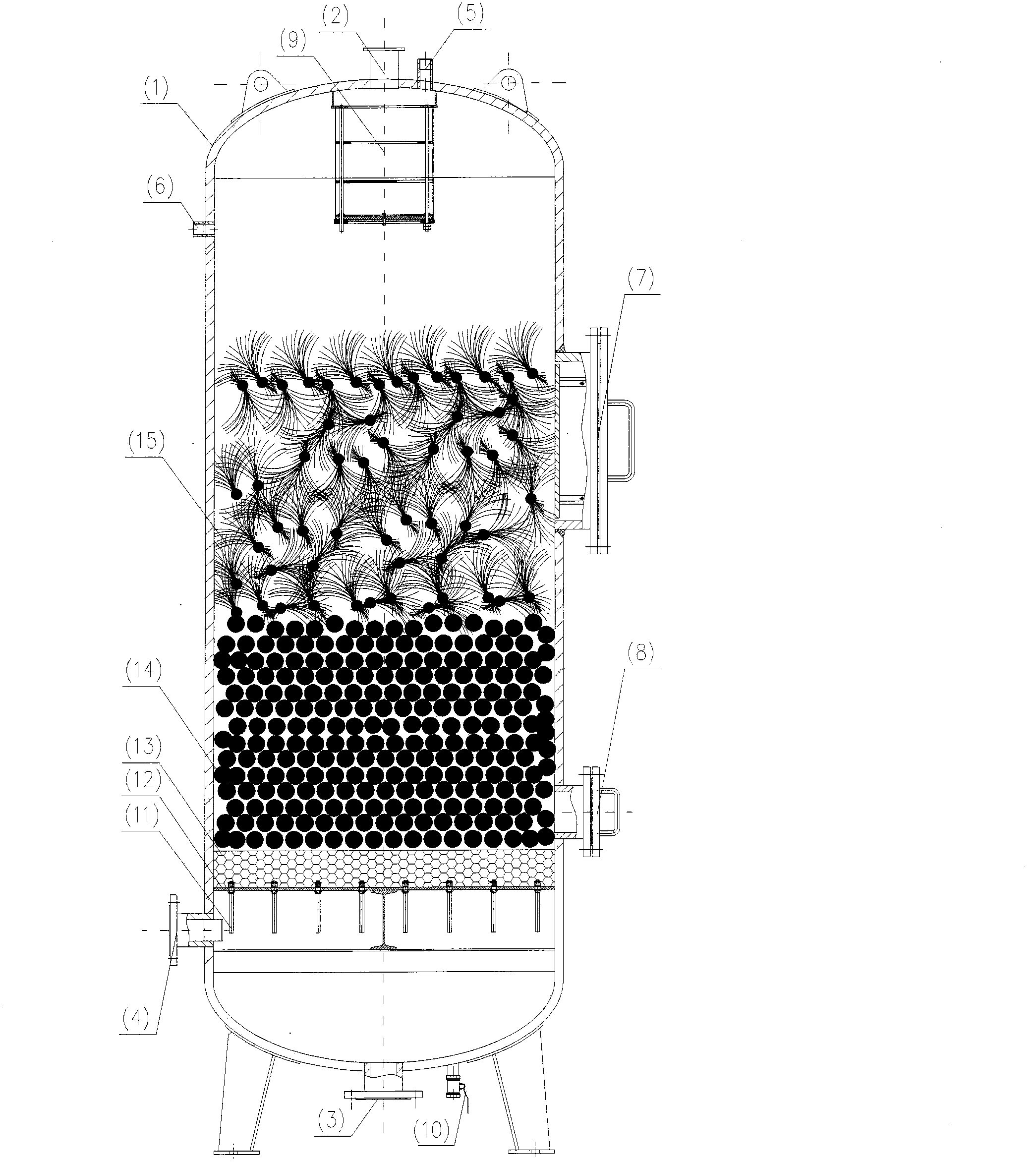 Combined packer filtering device