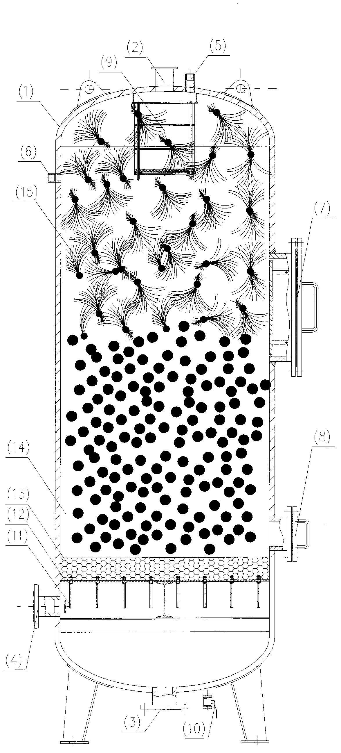 Combined packer filtering device