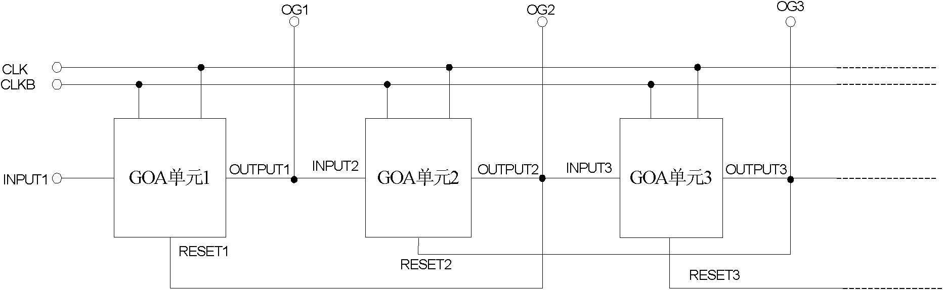 GOA (Gate Driver on Array) circuit, array base plate and liquid crystal display device