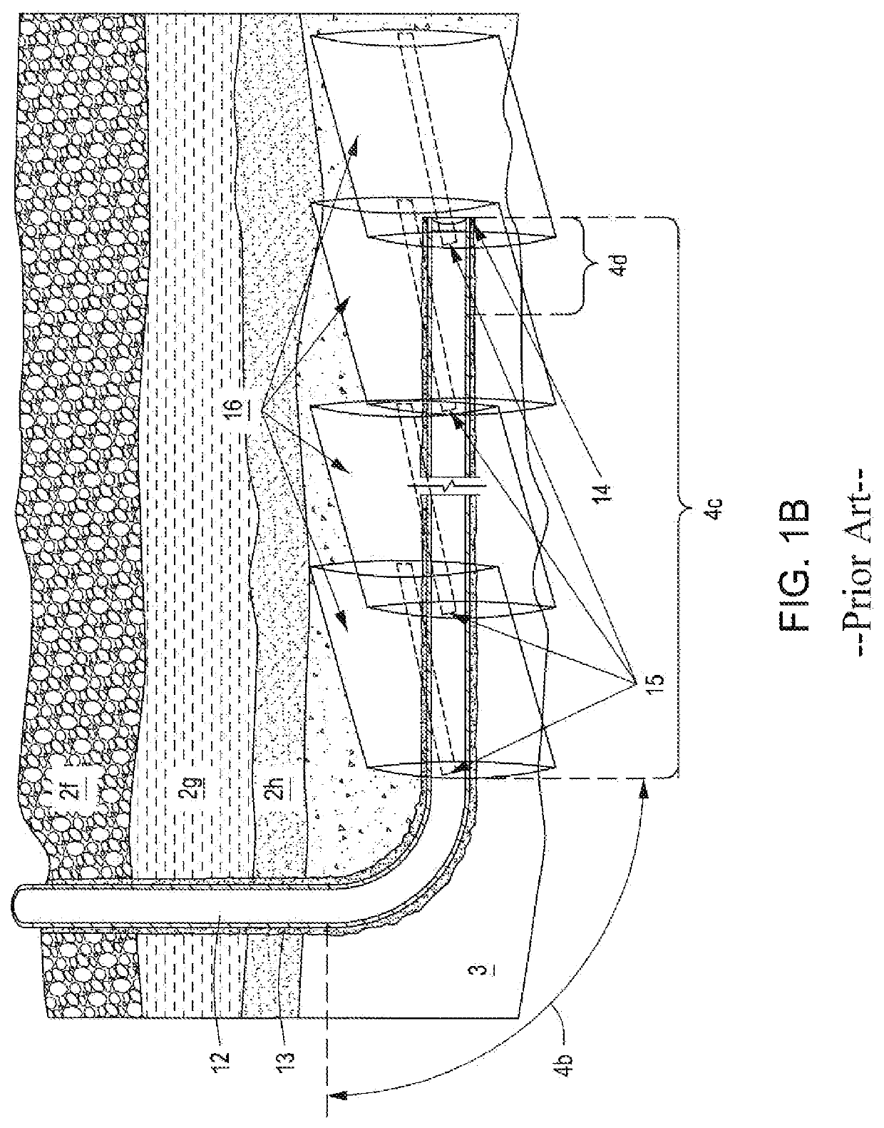 Extendible whipstock, and method for increasing the bend radius of a hydraulic jetting hose downhole