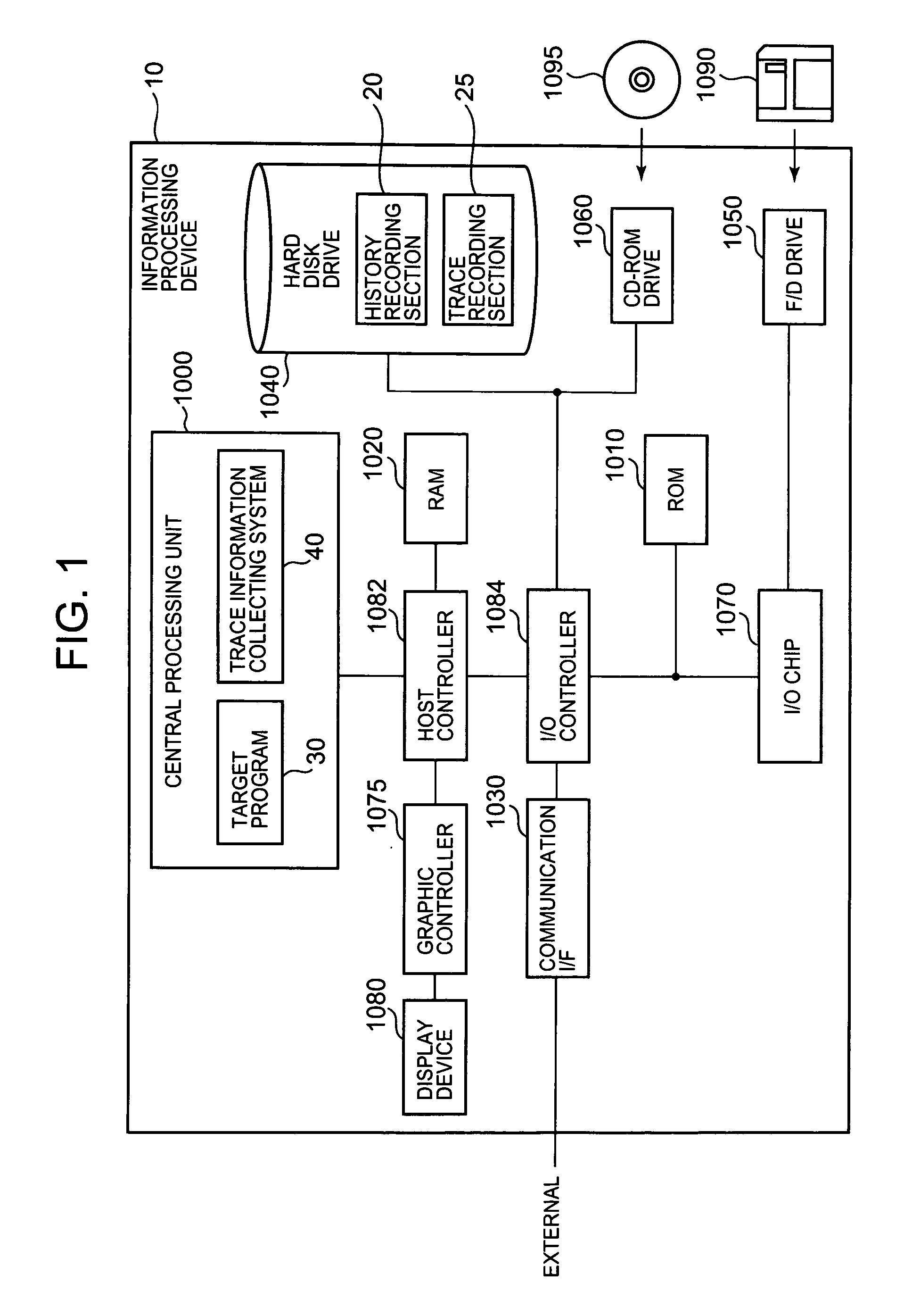 Trace information collecting system and program