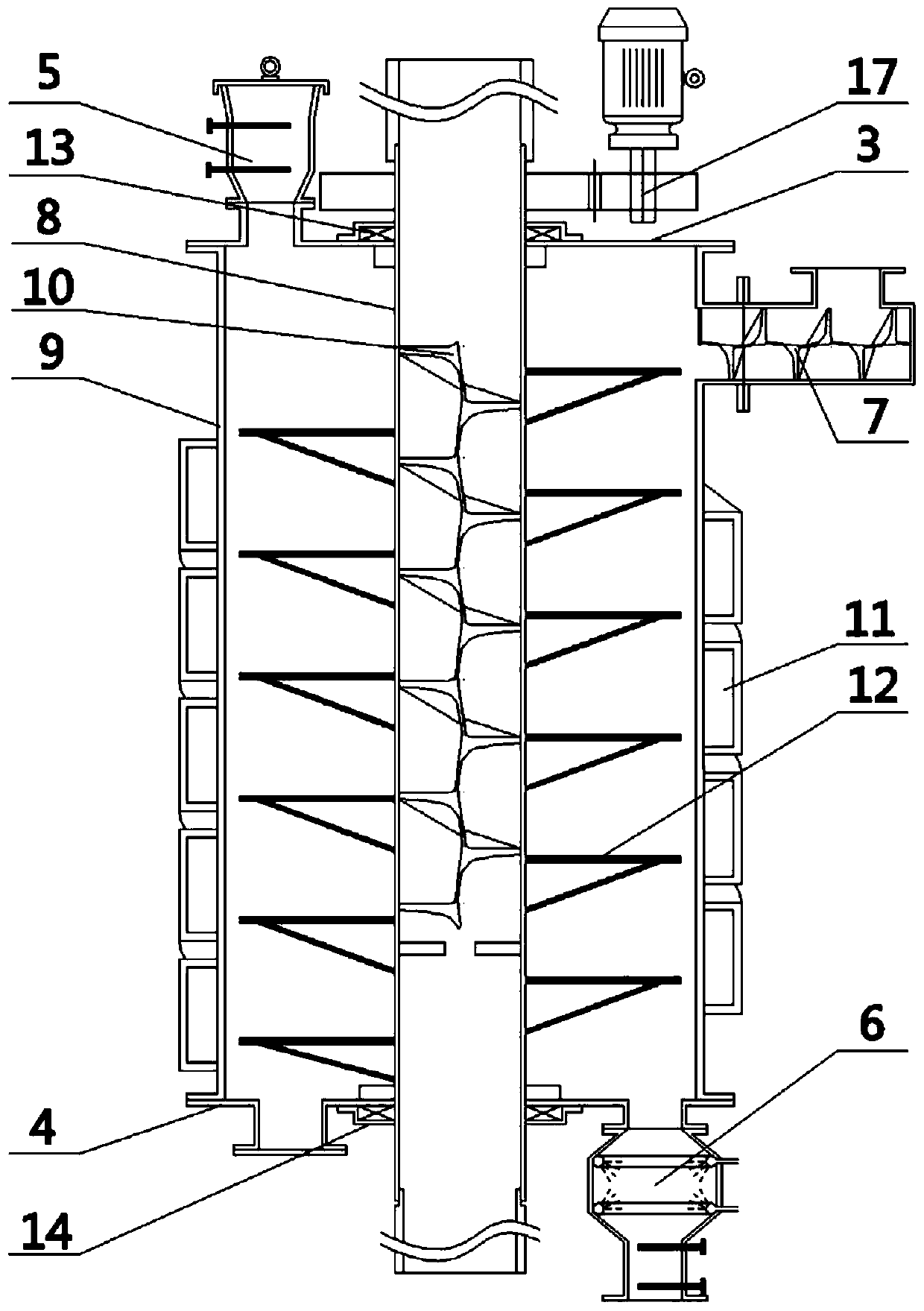 Vertical two-way heating low-rank coal rapid pyrolysis device