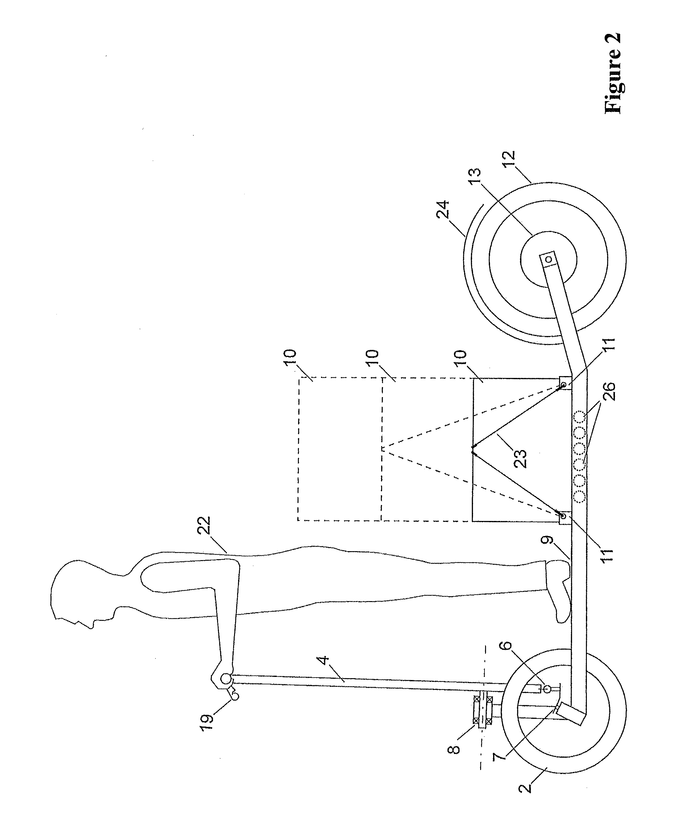 Transport vehicle having a  three-wheel chassis