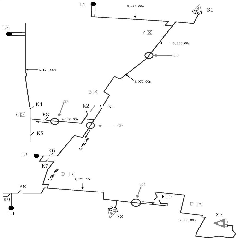 Power distribution network line fault area indication system and control method thereof