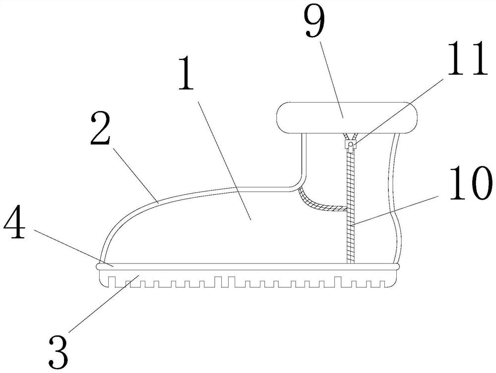 High-performance waterproof snow boot and production method thereof