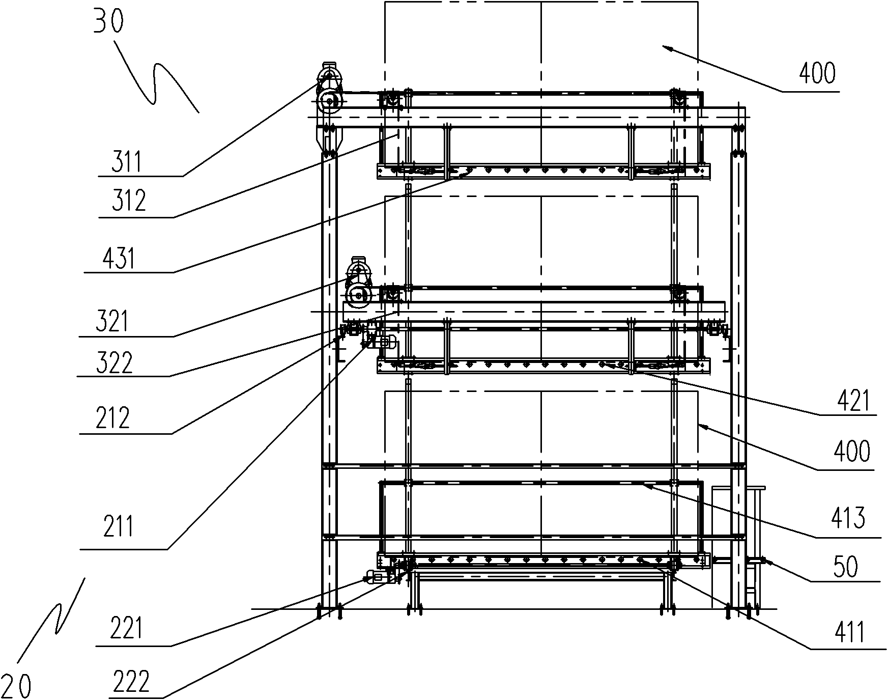 Automatic storage equipment, storage system and loading and unloading control method for air container