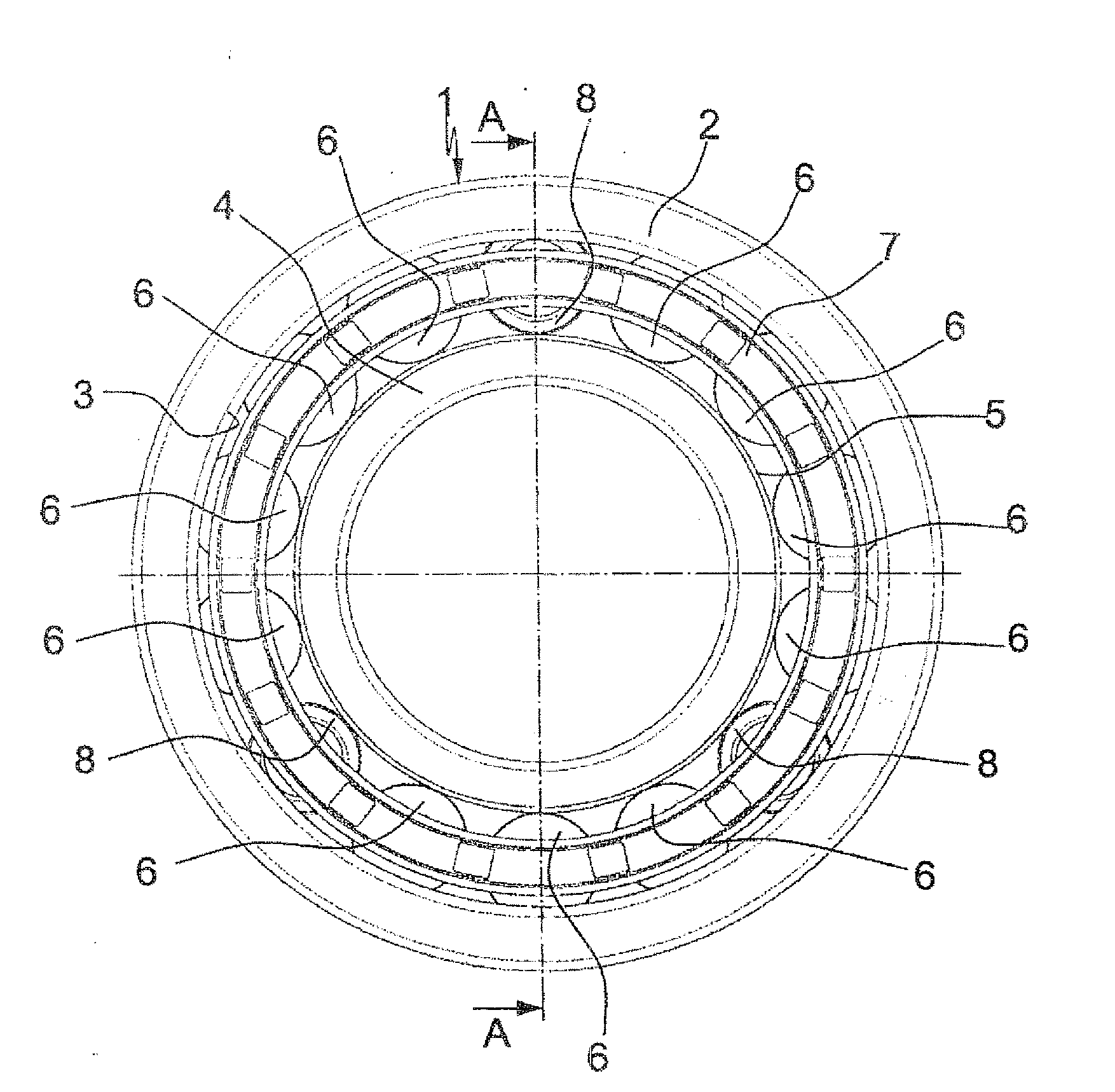 Radial roller bearing, in particular for storing shafts in wind turbine transmissions