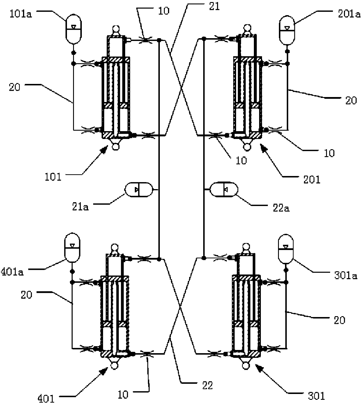 Vehicle suspension units and interconnection suspension system