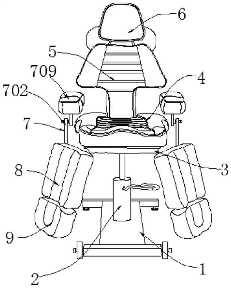 Multifunctional adjusting chair based on acupuncture therapy and adjusting method thereof