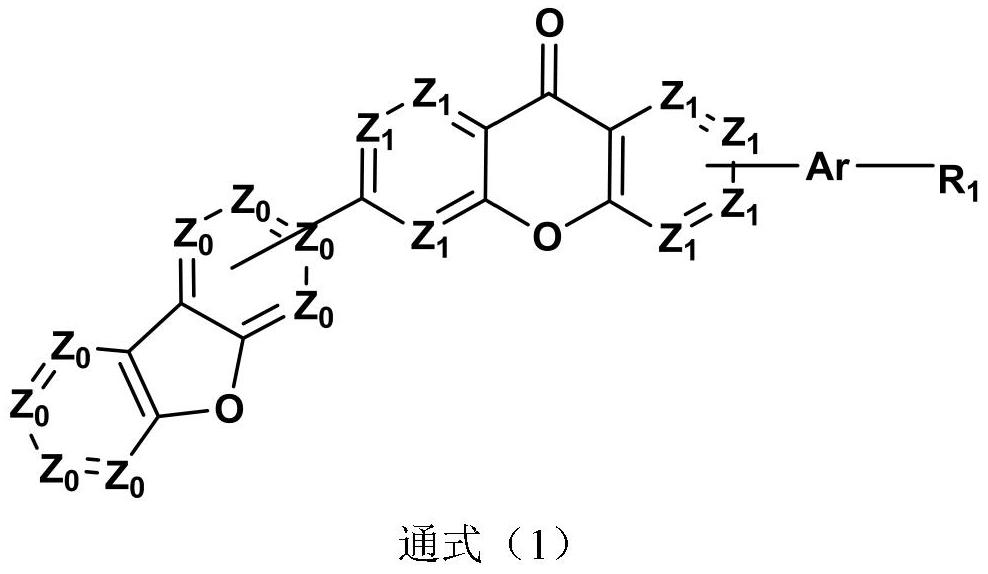 Compound taking xanthone-linked dibenzofuran as core and application thereof
