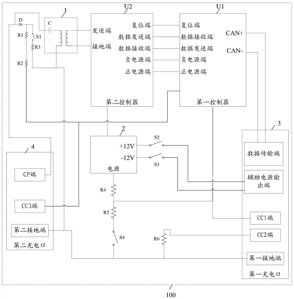 Switching control box and charging parameter confirmation method