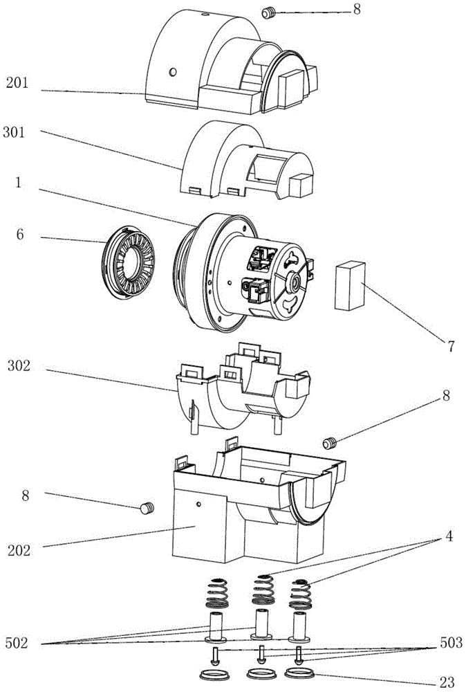 Suspension noise-reduction motor