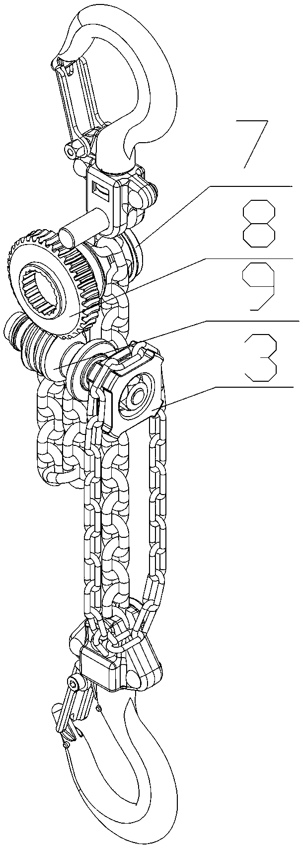 Worm-driven hand pulling block