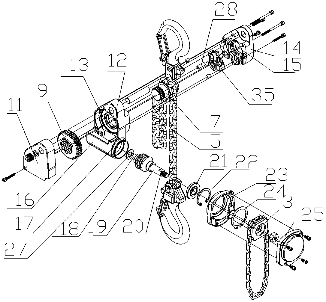 Worm-driven hand pulling block