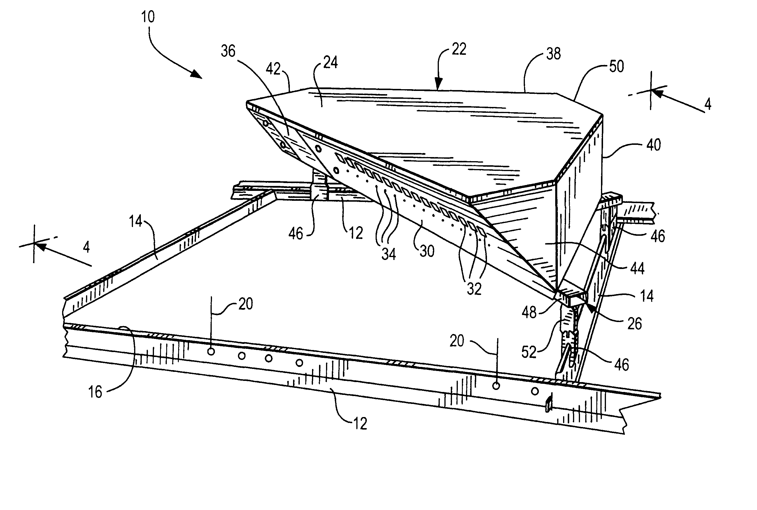 Accessible control panel for overhead electrical apparatus in a suspended ceiling system