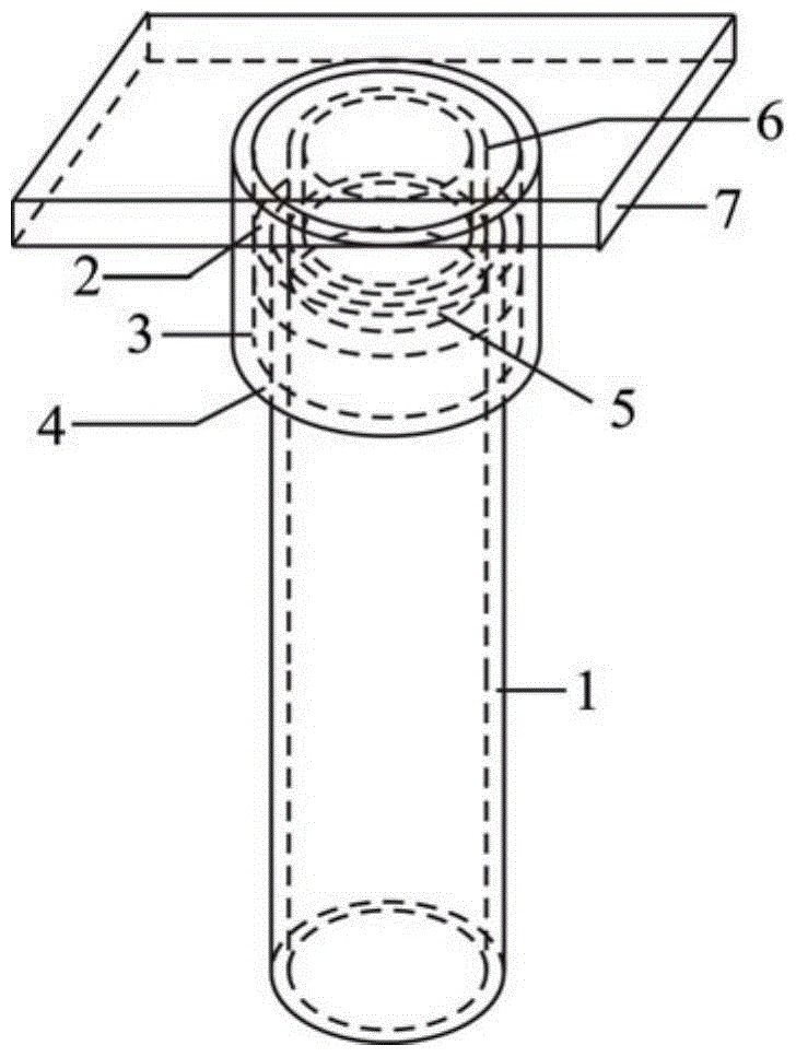 Thin-wall concrete-filled steel tube column separated by tension and compression and its construction method