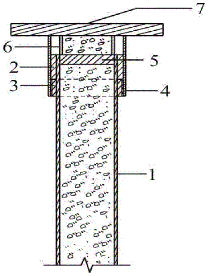 Thin-wall concrete-filled steel tube column separated by tension and compression and its construction method