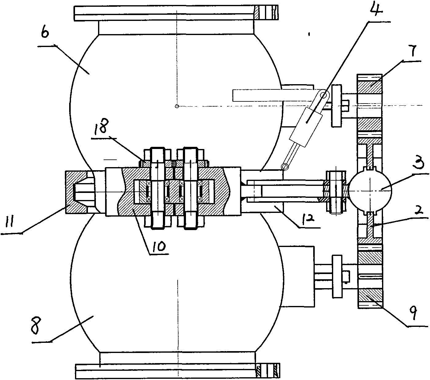 Emergency separating device for liquid transmission