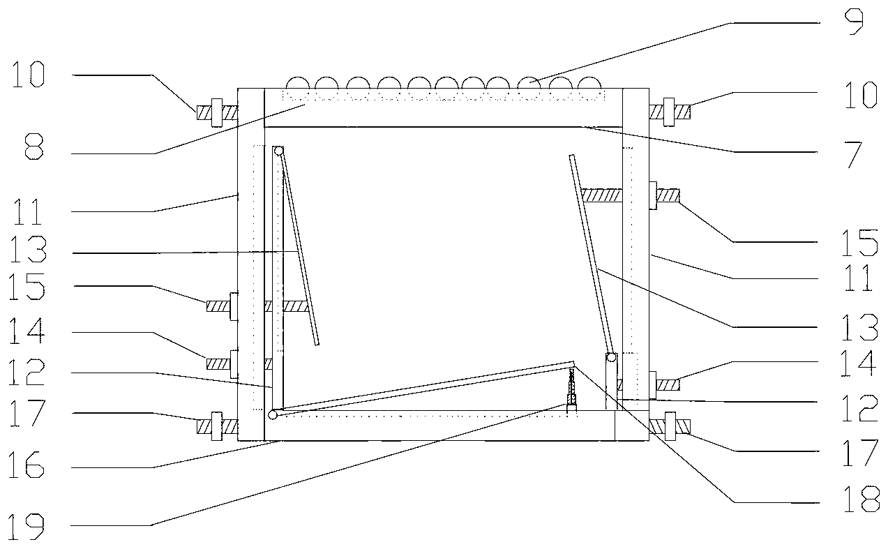 Shearing box device for rock-like material
