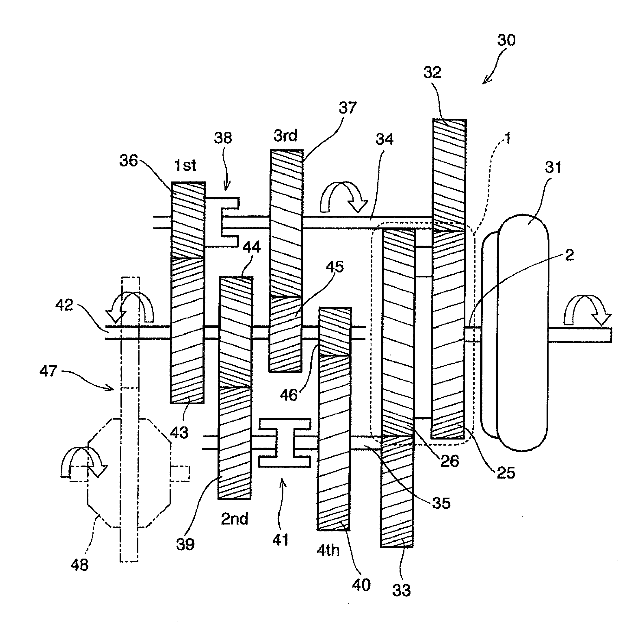 Continuously variable transmission mechanism and transmission using the same