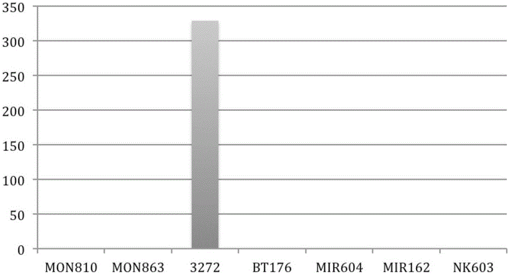Double digital PCR fluorescent quantitative detection method for transgenic maize 3272